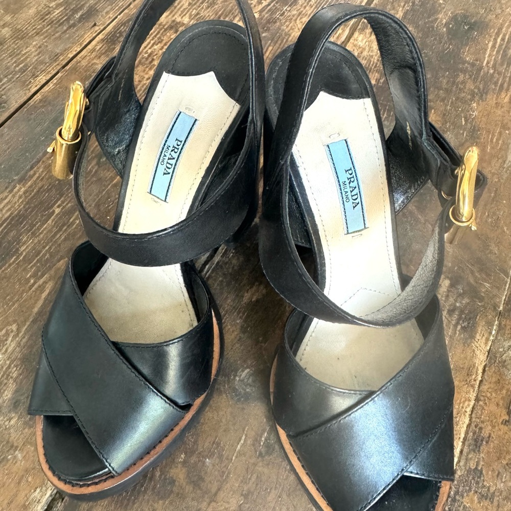Prada leather sandals.